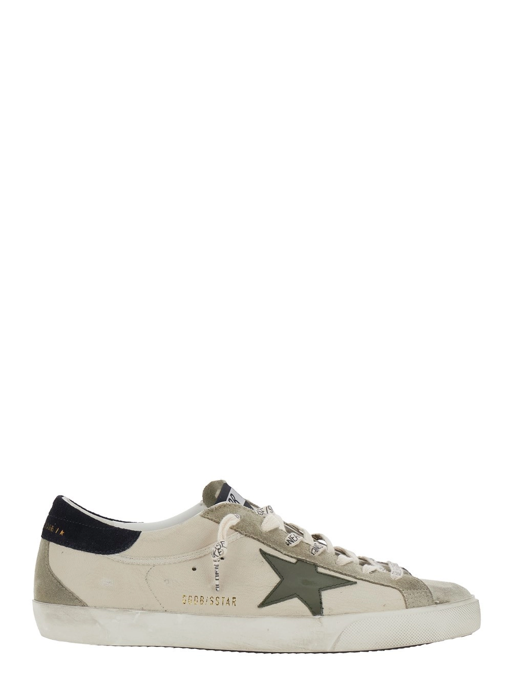 Golden Goose Sneakers 'Superstar' Low Top con Patch a Stella sul Lato e Tallone a Contrasto con Logo Lettering in Pelle Scamosciata Beige Uomo