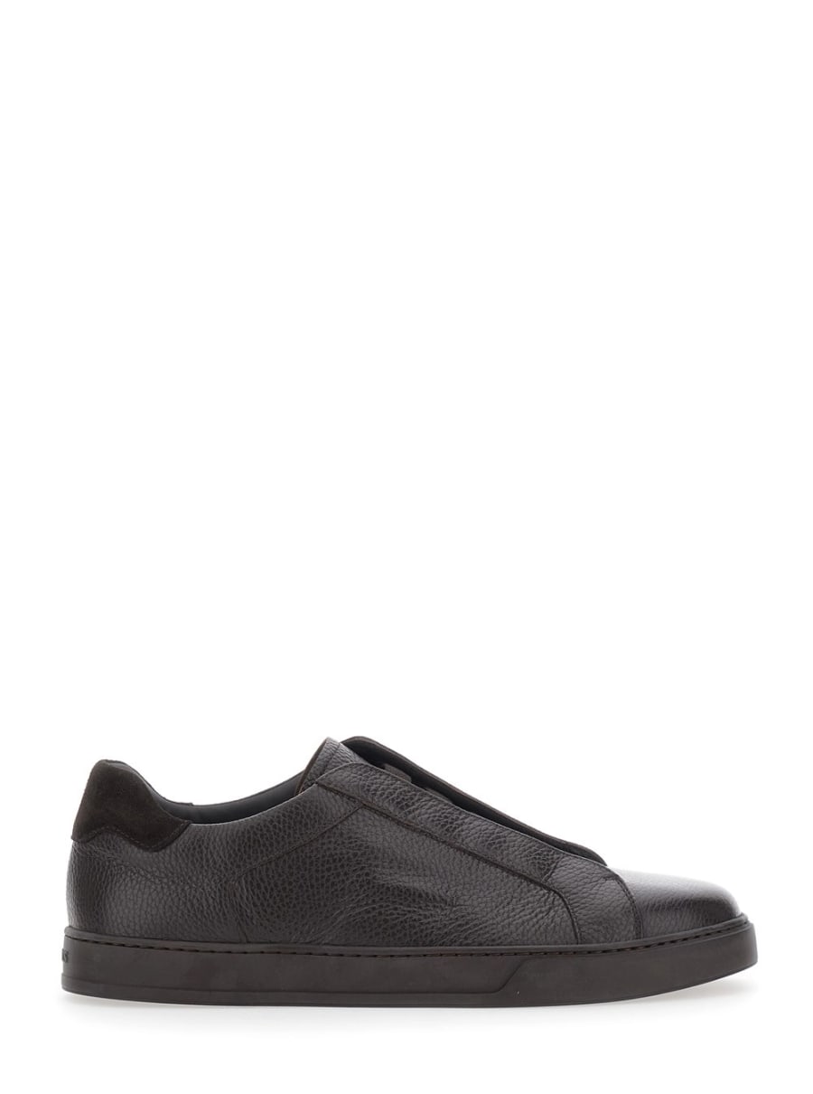 Doucal's Sneakers 'Spencer' Low Top con design slip-on in pelle marroni uomo