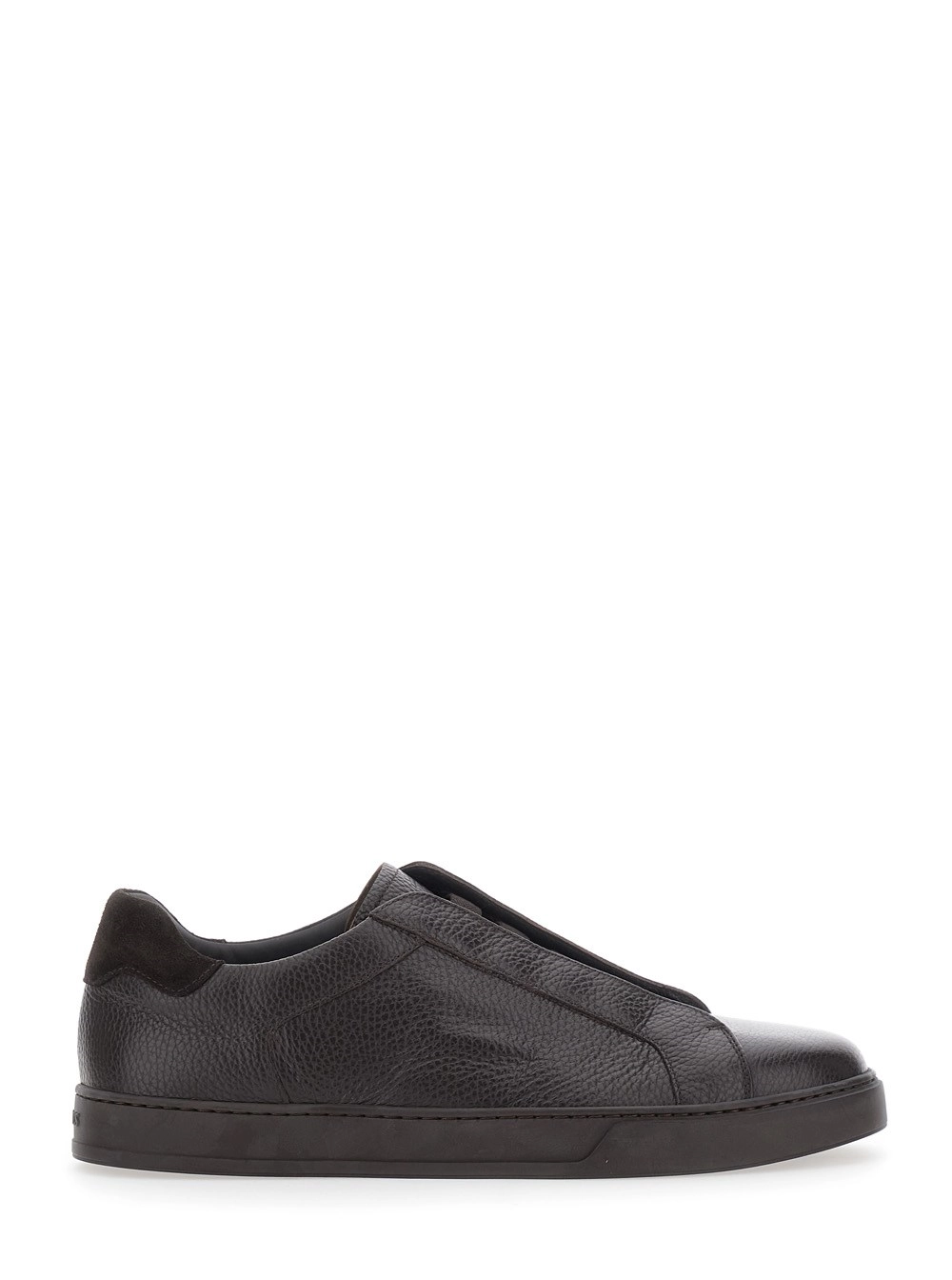 Doucal's Sneakers 'Spencer' Low Top con design slip-on in pelle marroni uomo