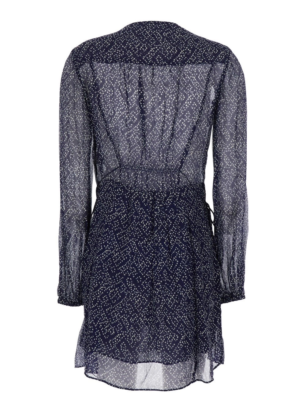 Marant etoile Abito 'Loriena' con Scollo a V e Stampa All-Over in Viscosa Blu Donna, view 2