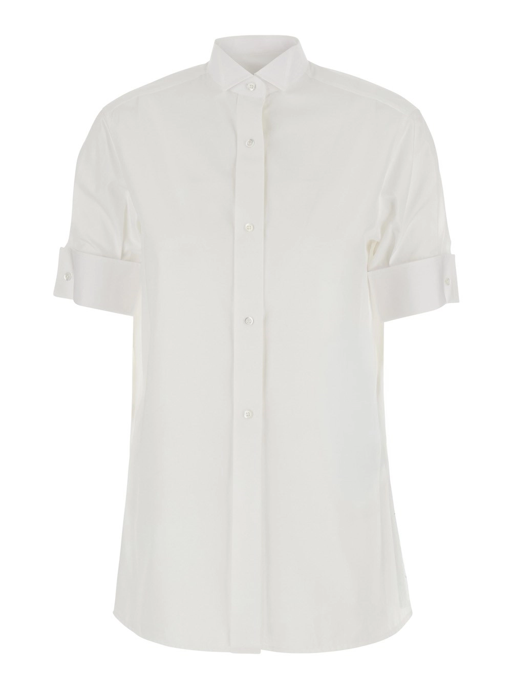 Maison Margiela Camicia con colletto classico e maniche corte in cotone bianca donna