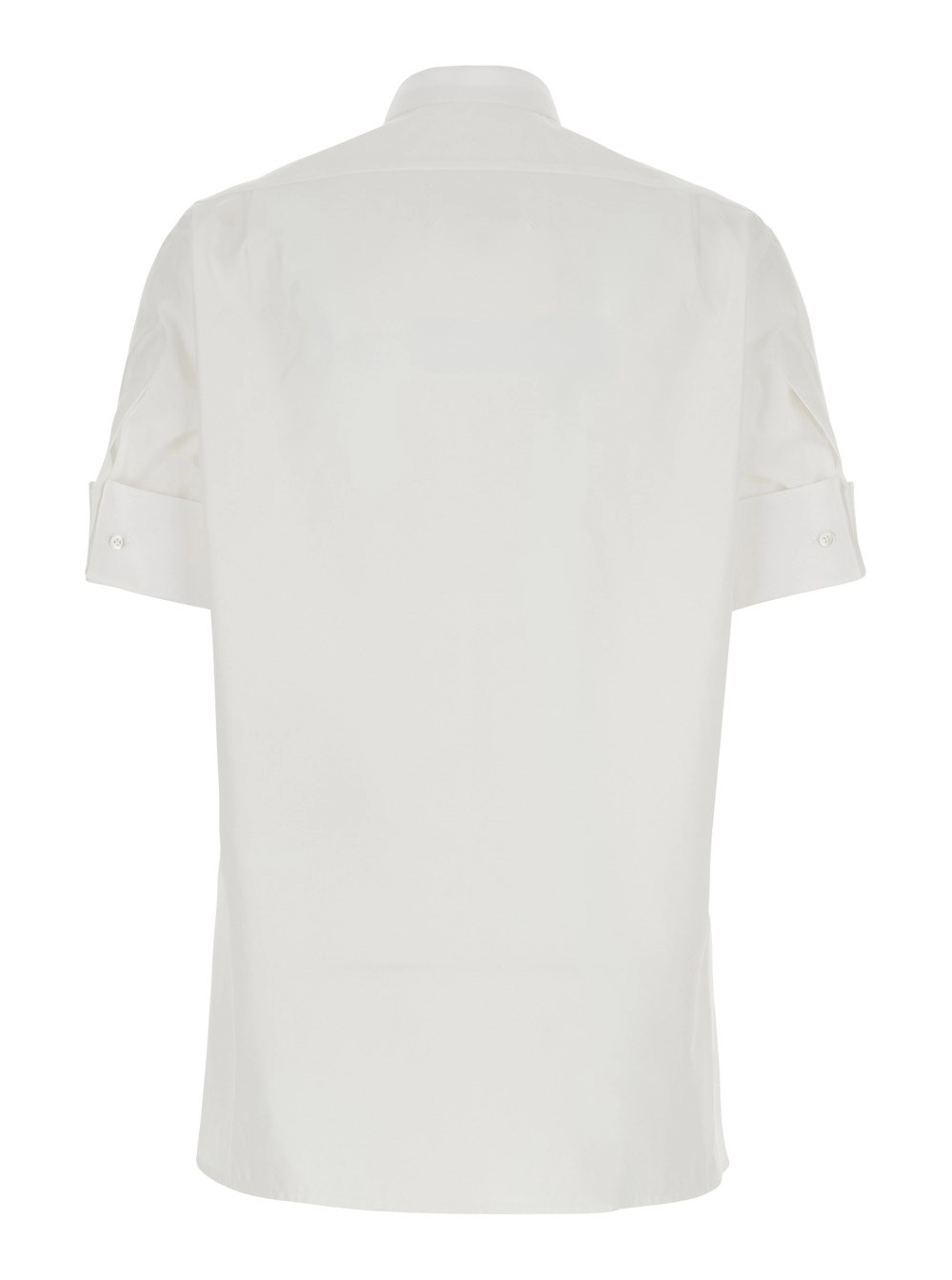 Maison Margiela Camicia con colletto classico e maniche corte in cotone bianca donna, view 2