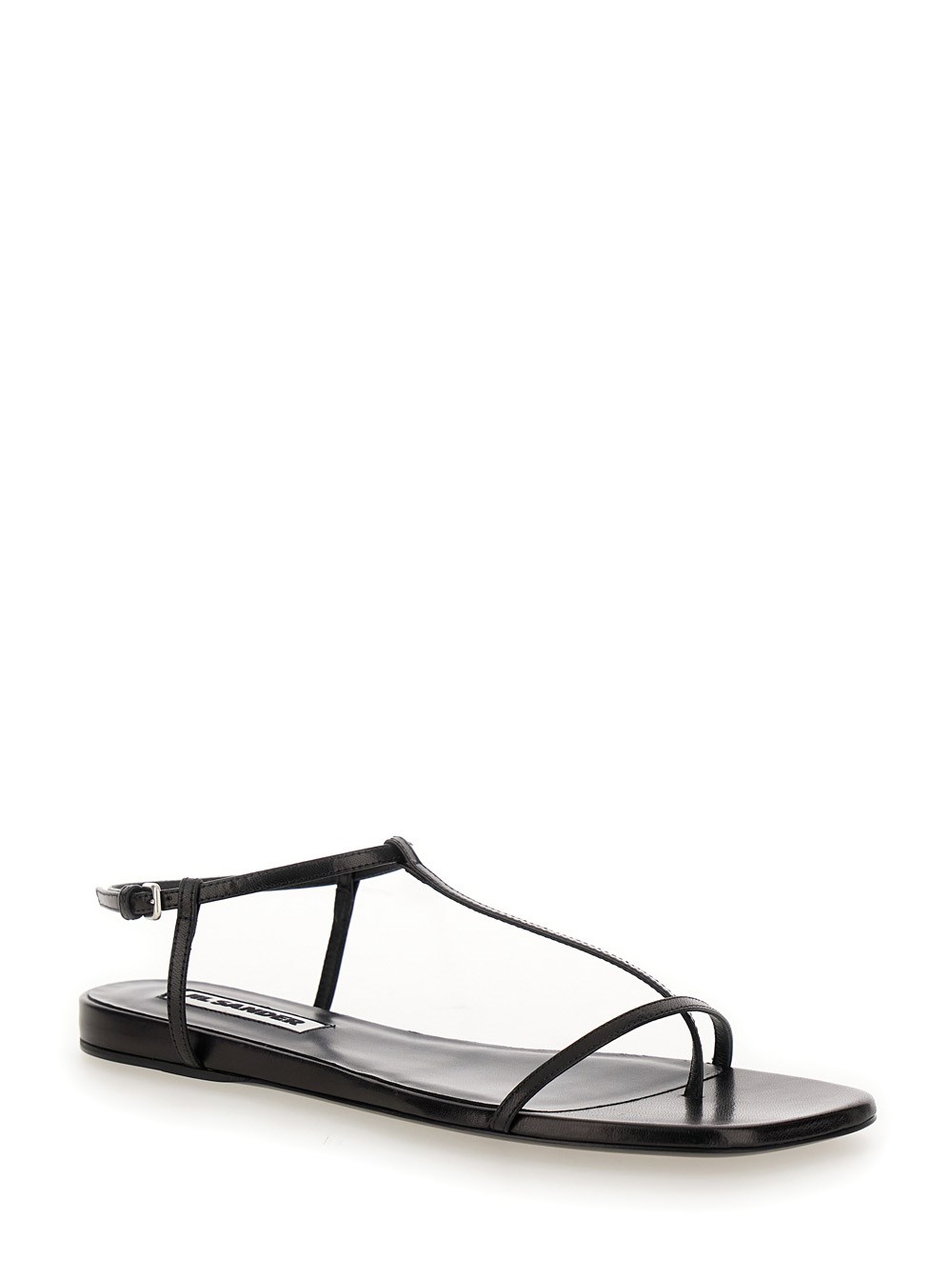 Jil Sander Sandali con Chiusura con Fibbia alla Caviglia in Pelle Neri Donna, view 2