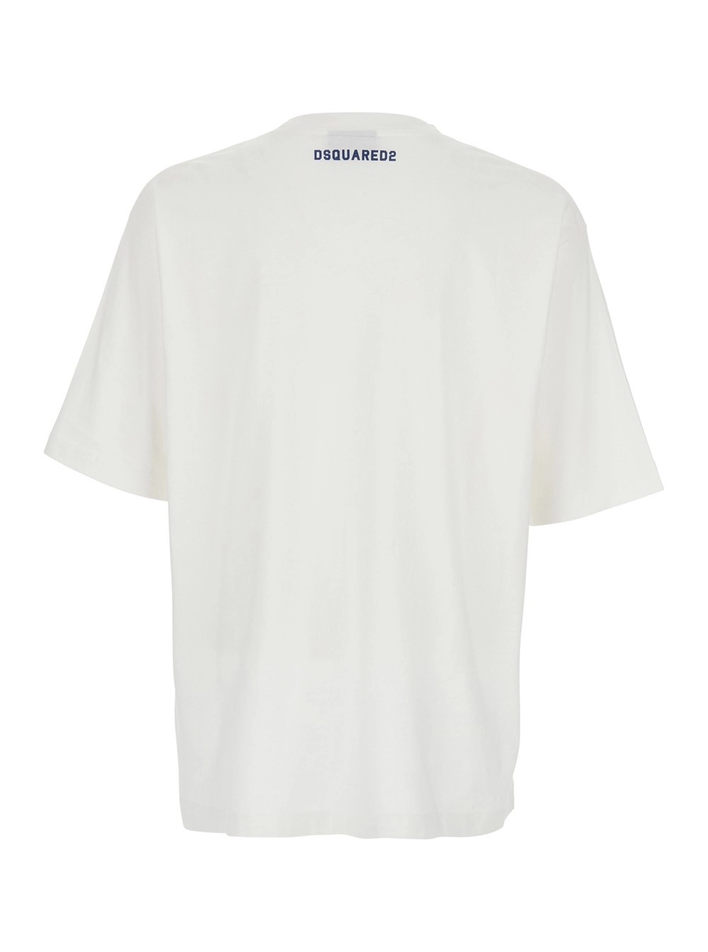 Dsquared2 T-shirt con Stampa Logo sul Fronte in Cotone Bianca Uomo, view 2