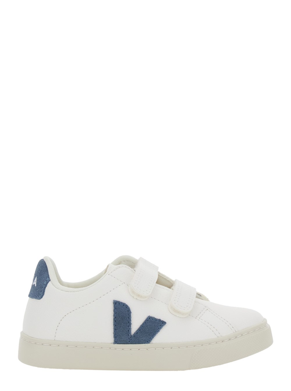 Veja kids Sneaker 'Epslar' con Chiusura a Strappo e Logo sul Lato in Pelle Bianche Bambino