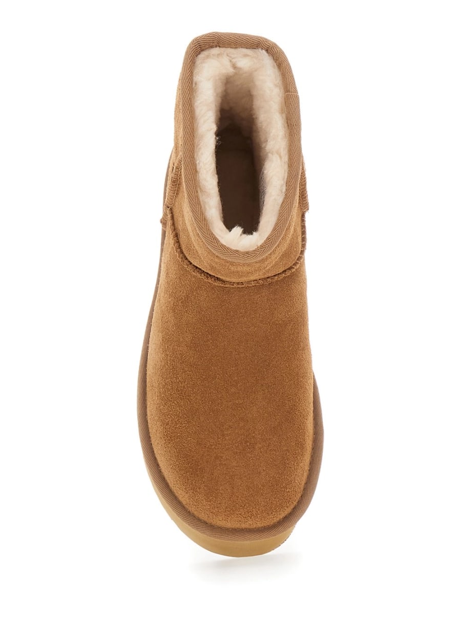 UGG Stivaletti alla Caviglia 'Classic Mini Platform' con Plarform Oversize in Pelle Scamosciata Marroni Donna, view 4