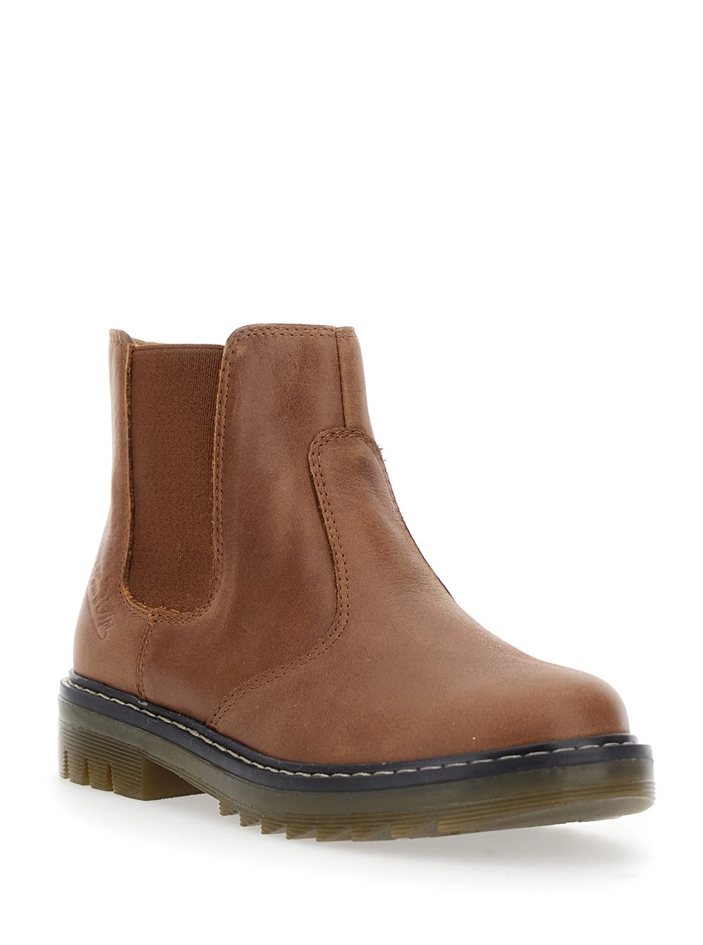 Pom d'api kids Stivaletti con Logo Laterale in Pelle Nubuck Marroni Bambina, view 2