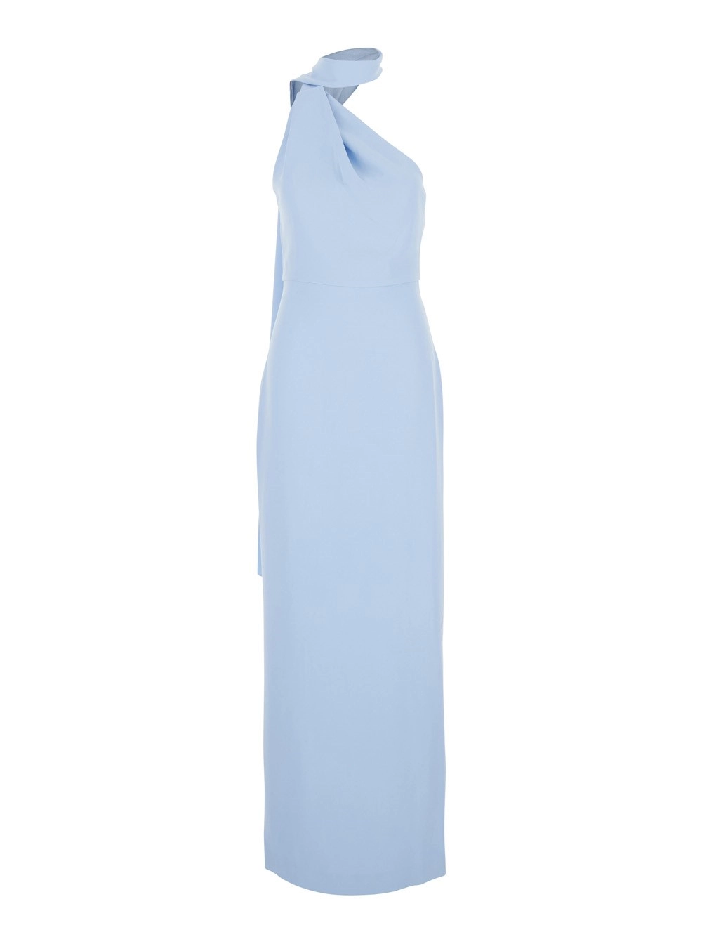 Solace london Abito Lungo 'Demi' con Design Monospalla e Spacco sul Retro in Tessuto Azzurro Donna