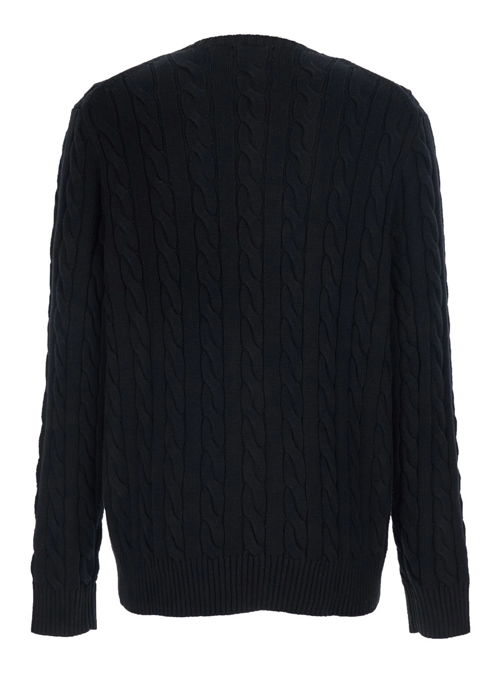 Polo Ralph Lauren Maglia Girocollo con Logo Cavallino sul Fronte in Cotone Nero Uomo, view 2