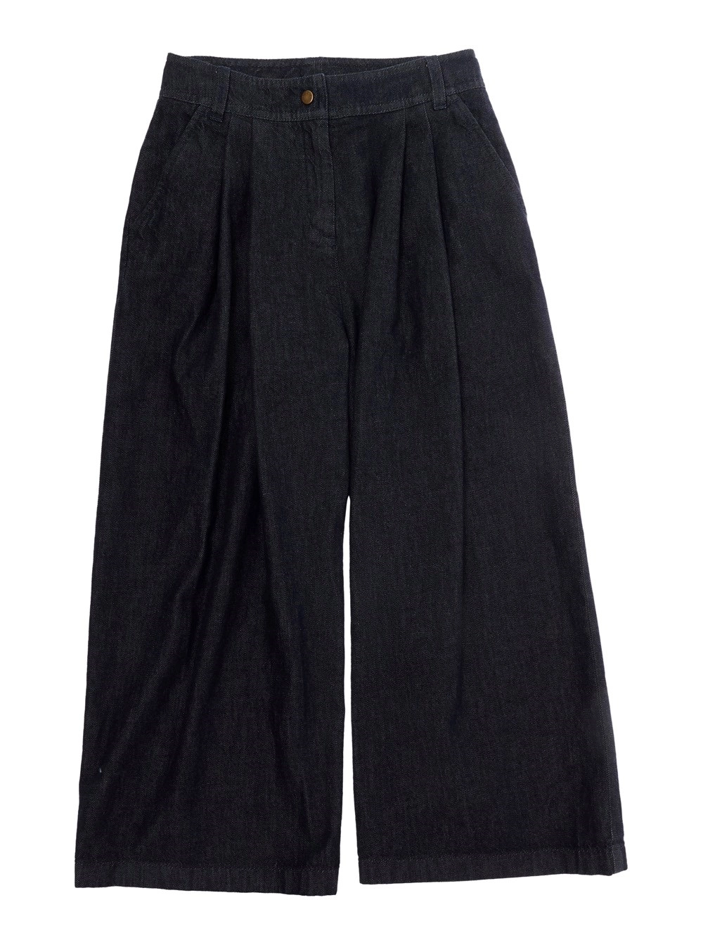 Moncler kids Pantaloni con patch logo sul retro e gamba ampia in cotone blu bambina