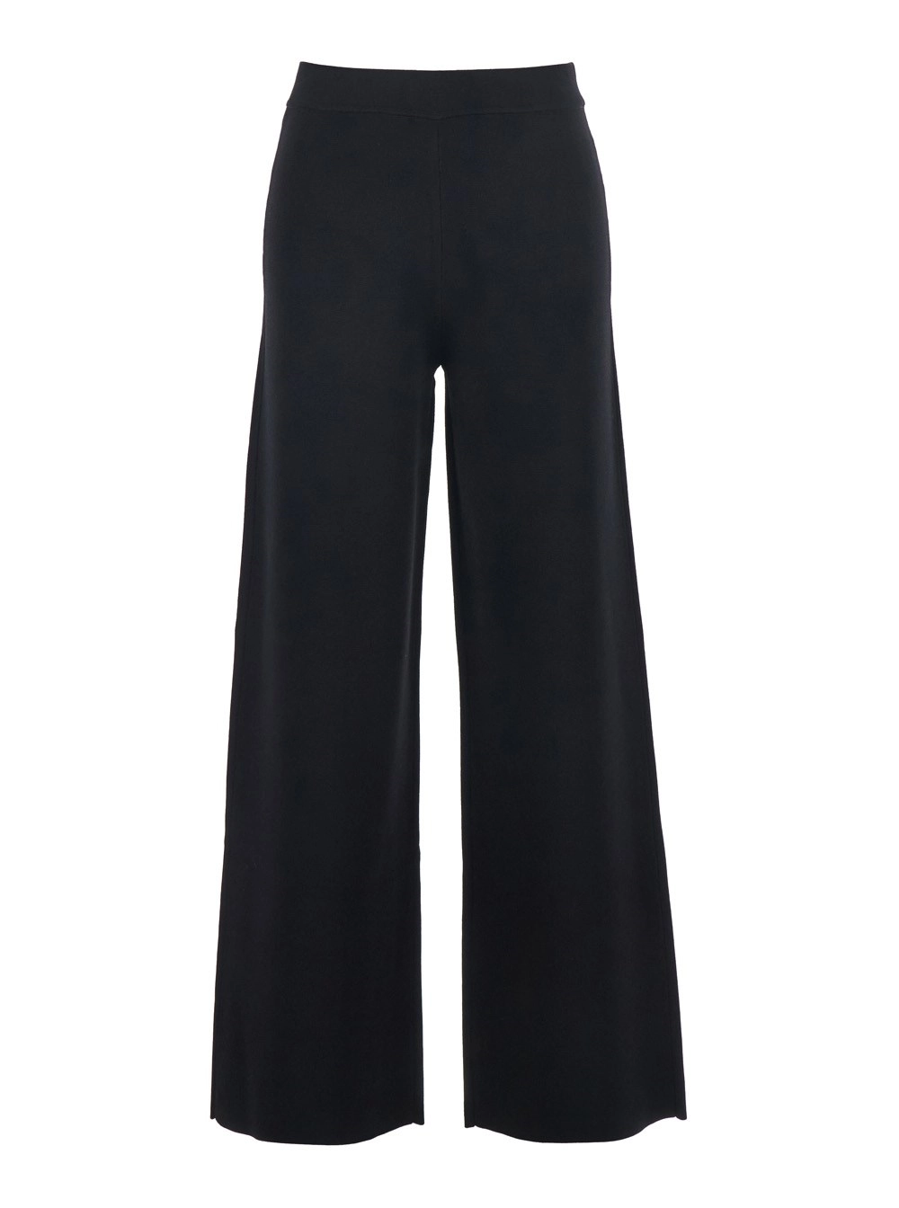 P.A.R.O.S.H. Pantalone con Gamba Ampia e Design Pull-On in Misto Viscosa Nero Donna