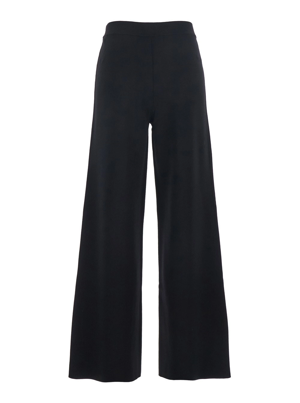 P.A.R.O.S.H. Pantalone con Gamba Ampia e Design Pull-On in Misto Viscosa Nero Donna, view 2