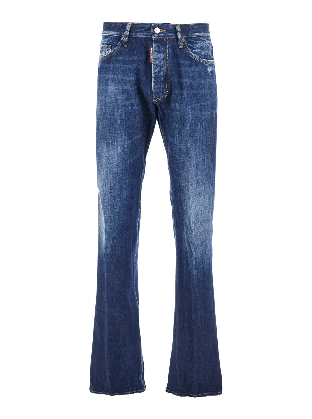 Dsquared2 Jeans 'The American' con Patch Logo sul Retro e Effetto Sbiadito in Denim Blu Uomo