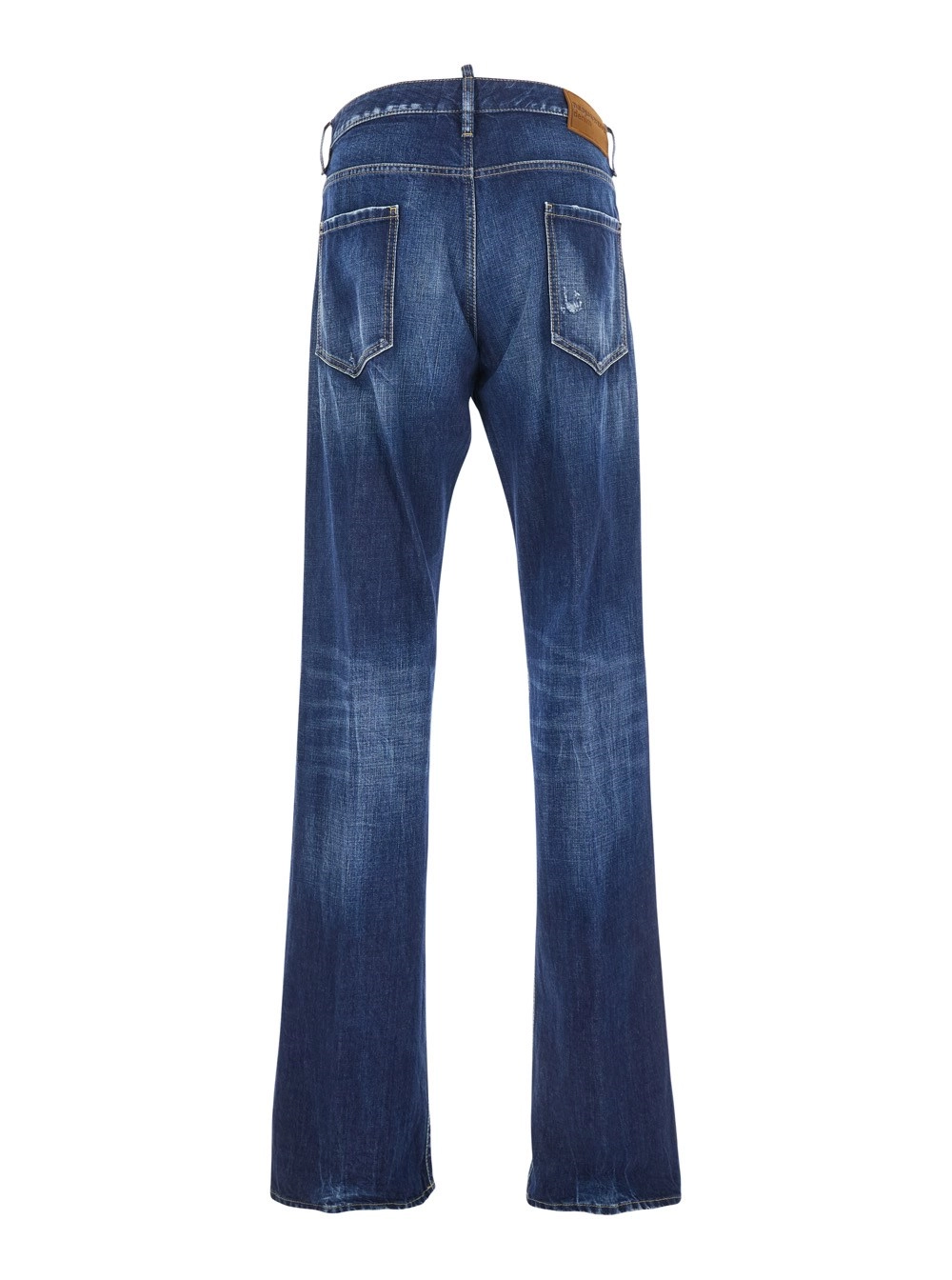 Dsquared2 Jeans 'The American' con Patch Logo sul Retro e Effetto Sbiadito in Denim Blu Uomo, view 2