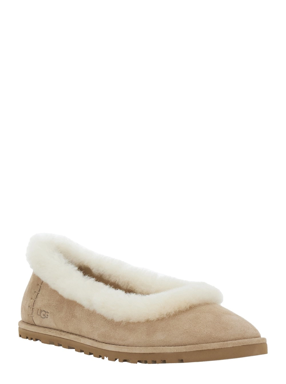 UGG Ballerine 'Zora' con Logo Lettering Laterale in Suede Marrone Donna, view 2