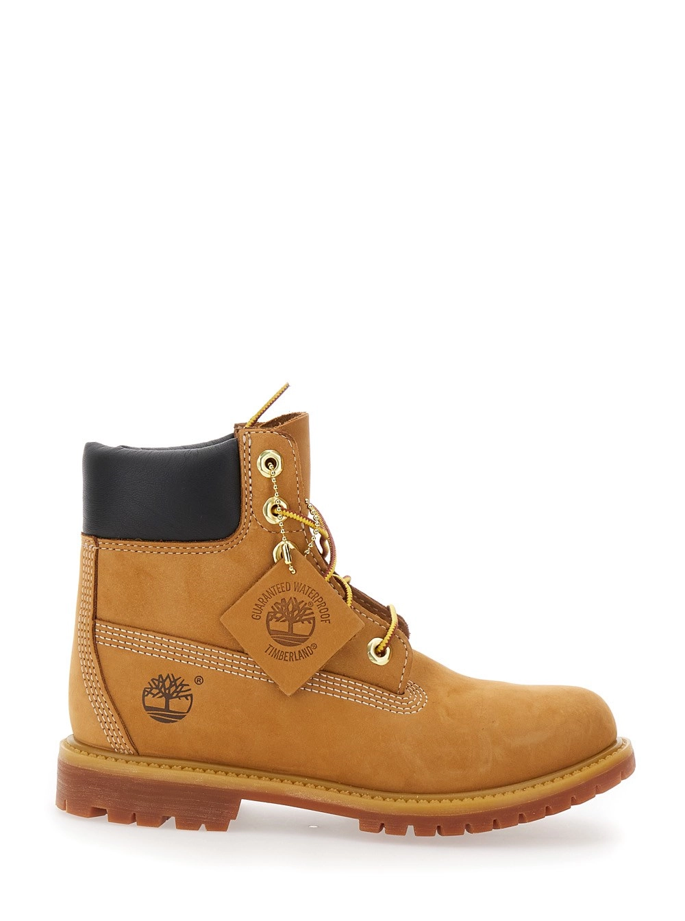 Timberland Anfibi Impermeabili con Logo in Pelle Nubuck Beige Donna