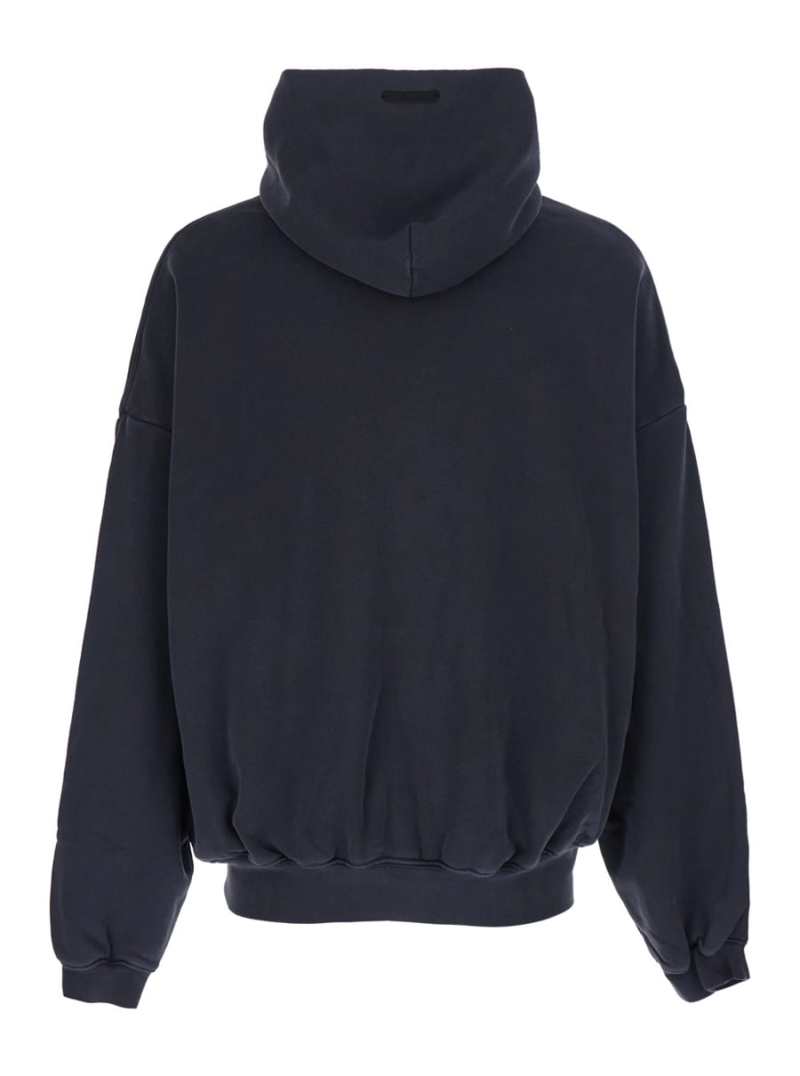 Fear of God Felpa con Cappuccio Fisso e Maxi Stampa Logo Lettering sul Fronte in Cotone Nera Uomo, view 2
