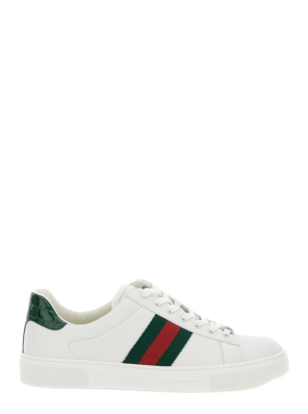 Gucci Sneaker basse 'Ace' con dettaglio Web in pelle bianca donna