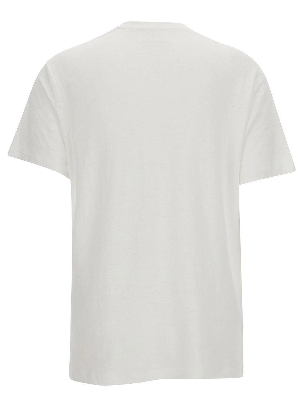 Marant etoile T-Shirt Girocollo con Stampa Logo a Contrasto in Lino Bianco Donna, view 2