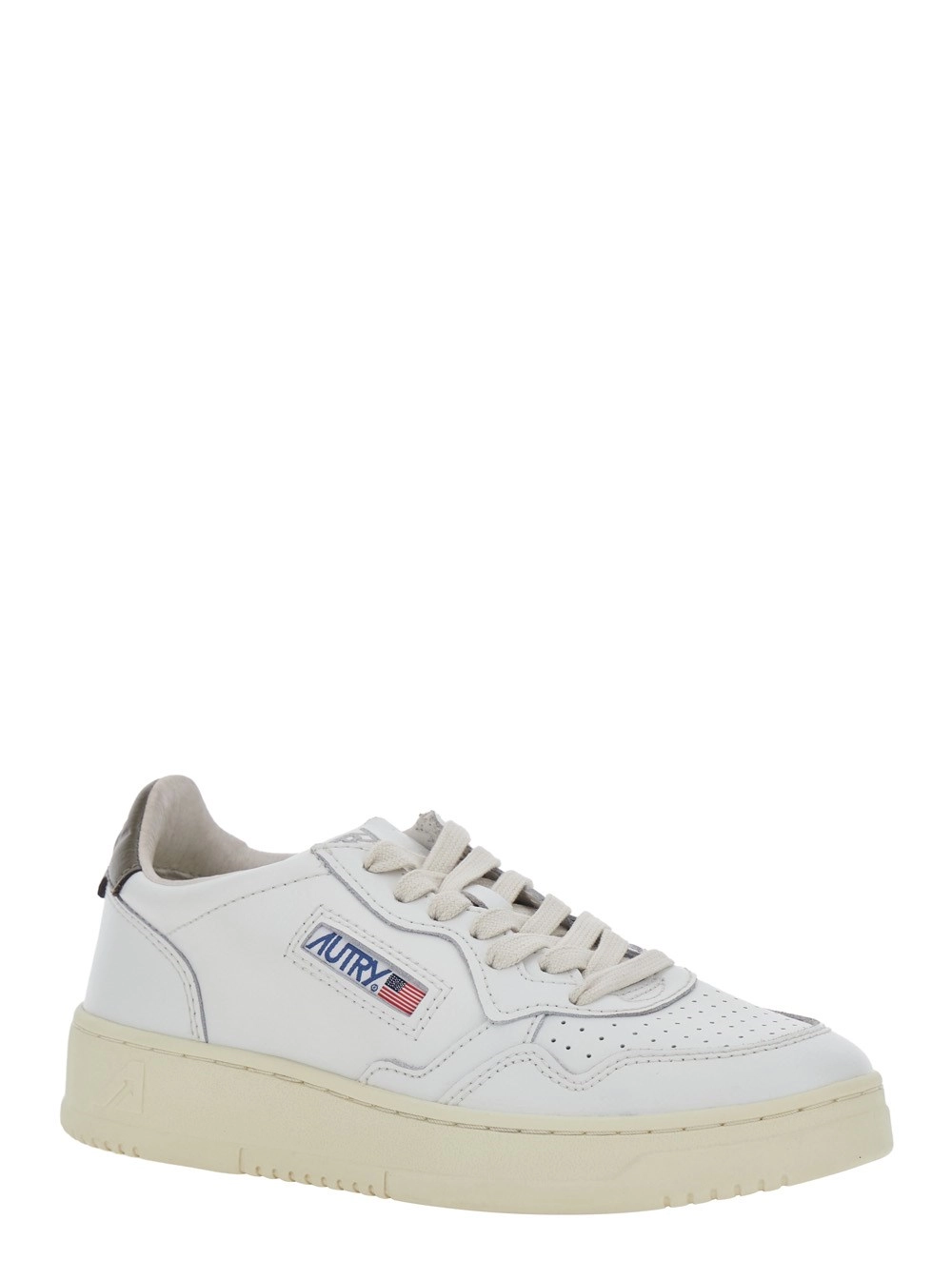 Autry Sneakers 'Medalist' Low Top con Patch Logo sulla Linguetta in Pelle Bianche Donna, view 2