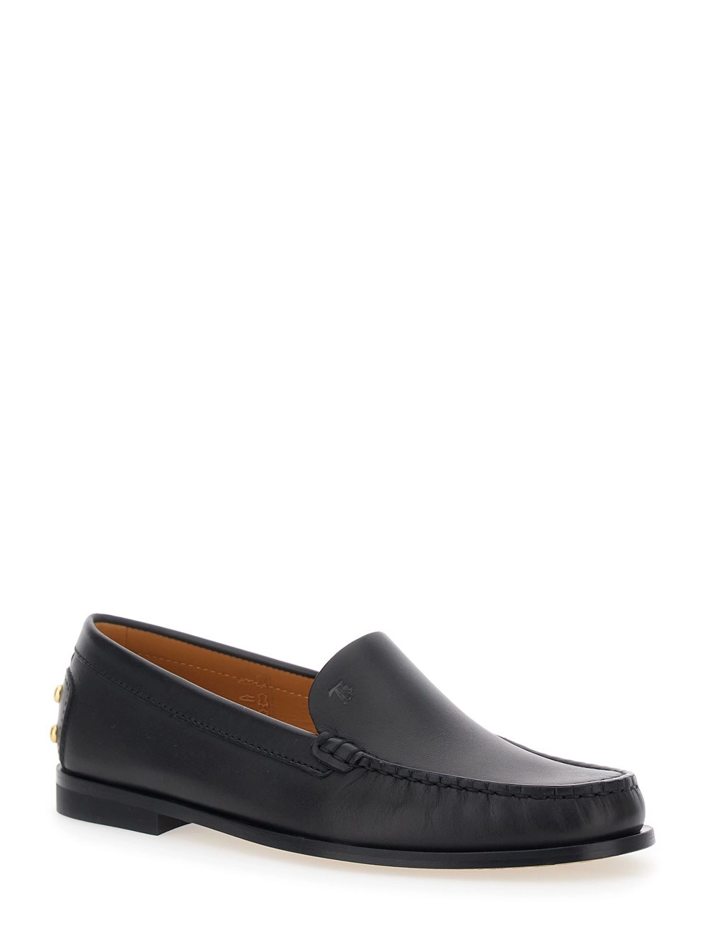 Tod's Mocassini con Logo Goffrato e Dettagli con Borchie sul Retro in Pelle Neri Donna, view 2