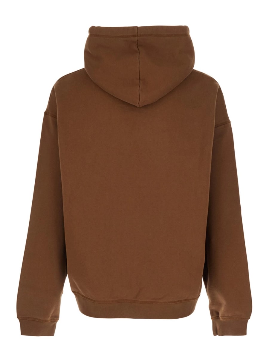 Dsquared2 Felpa con Cappuccio con Coulisse e Logo Lettering sul Fronte in Cotone Marrone Uomo, view 2