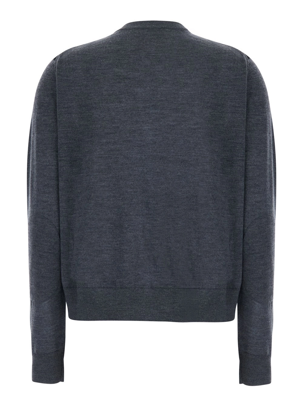 Semicouture Maglia 'DIANA' con collo rotondo e motivo con rombi in lana vergine grigia donna, view 2