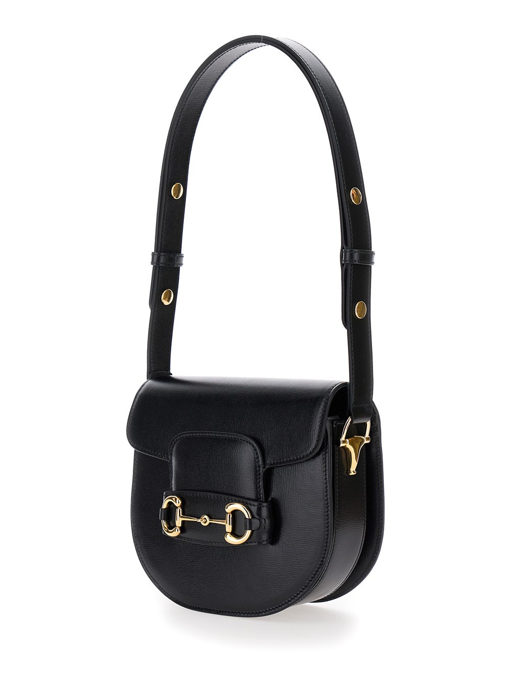 Gucci Borsa Mini 'Gucci Horsebit 1955' con Dettaglio Morsetto in Pelle Nera Donna, view 2