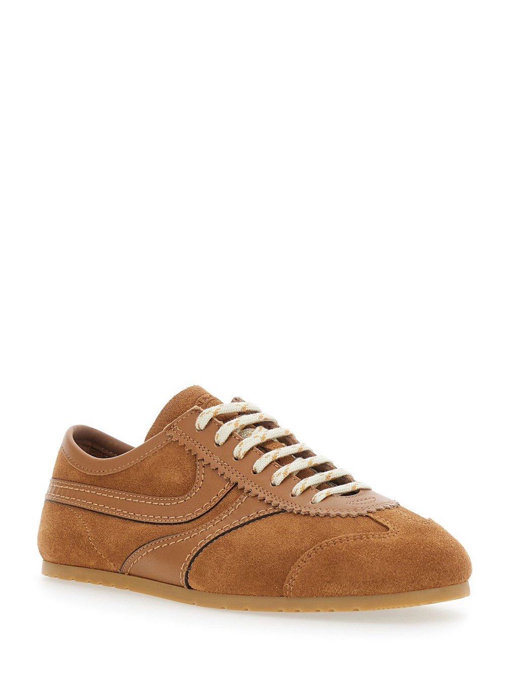 Dries Van Noten Sneakers 'Dustin' con design a inserti e cuciture a contrasto in pelle scamosciata marroni donna, view 2