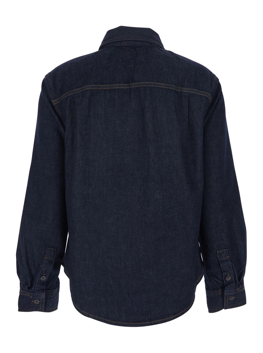 Frame Camicia Blu con Colletto Classico e Due Tasche Applicate sul Petto in Denim Donna, view 2