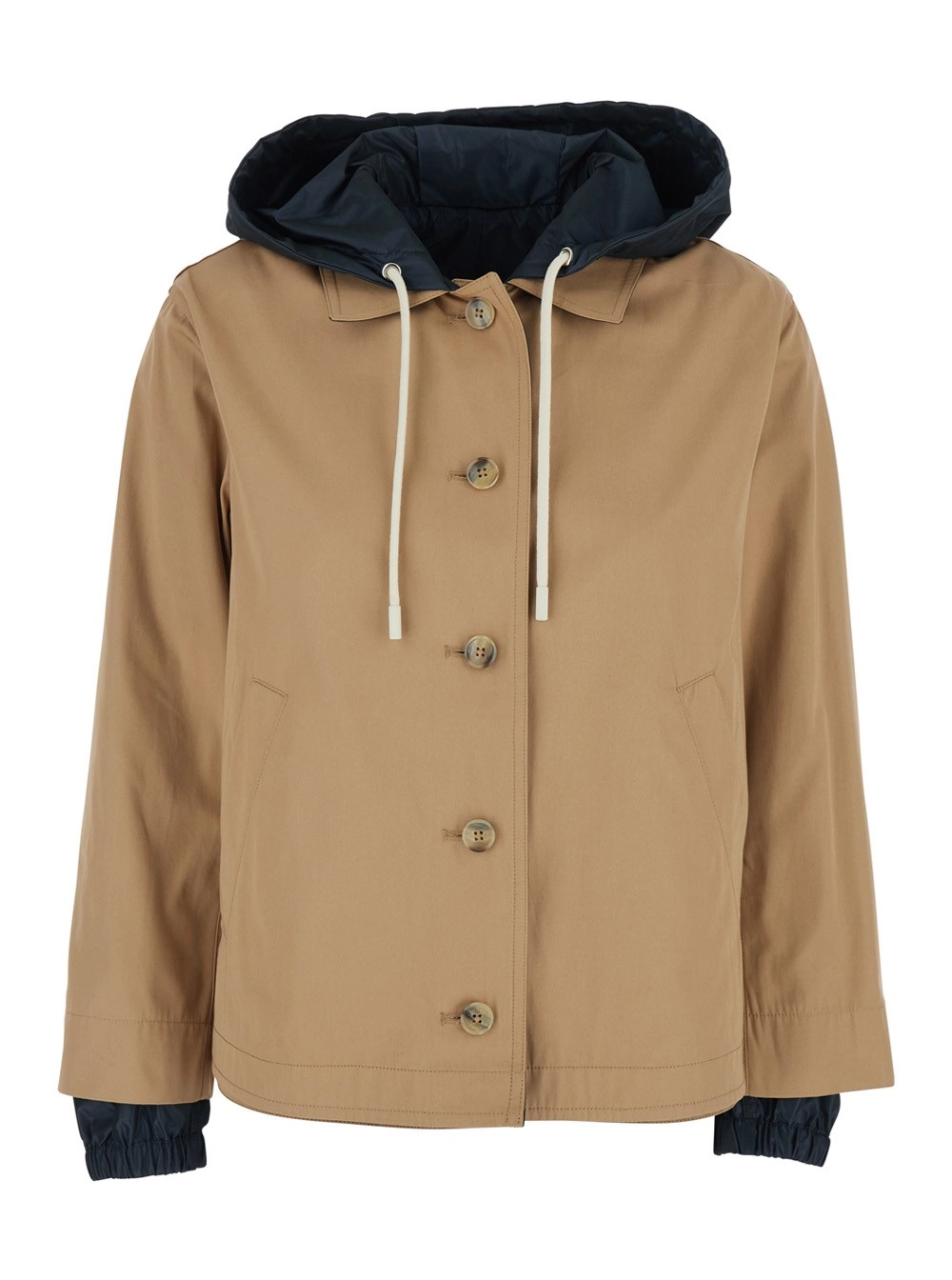 Herno Giubbotto reversibile con cappuccio in cotone marrone donna