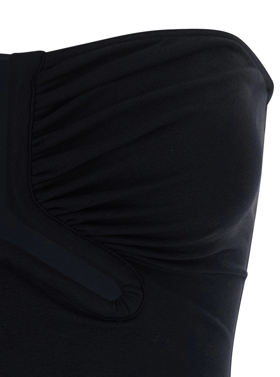 Rick Owens Top 'Alannah' con design a corsetto e cut-out sul fronte in misto cotone nero donna, view 3