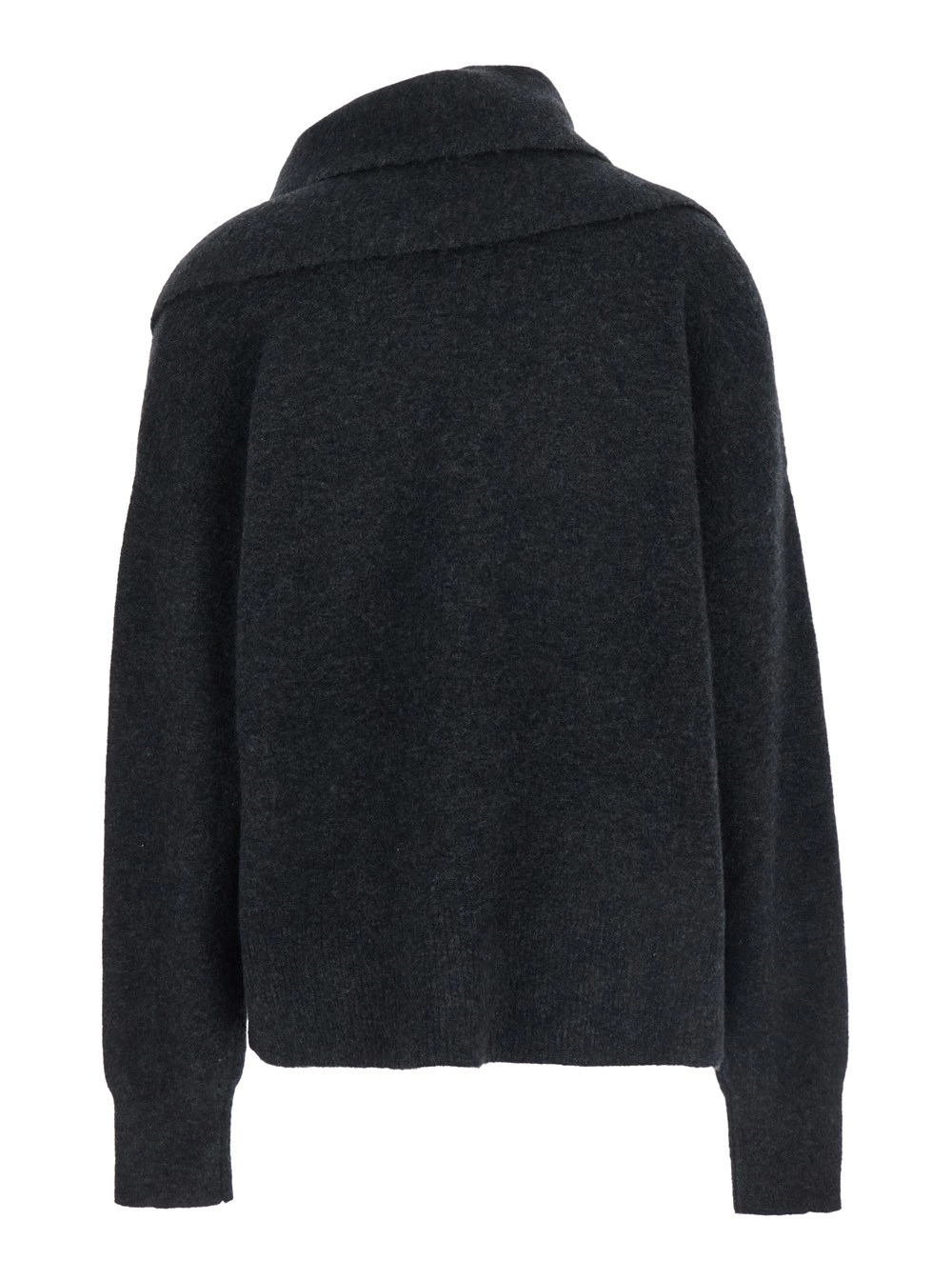 Toteme Maglione con Drappeggi in Tessuto Tecnico Nero Donna, view 2