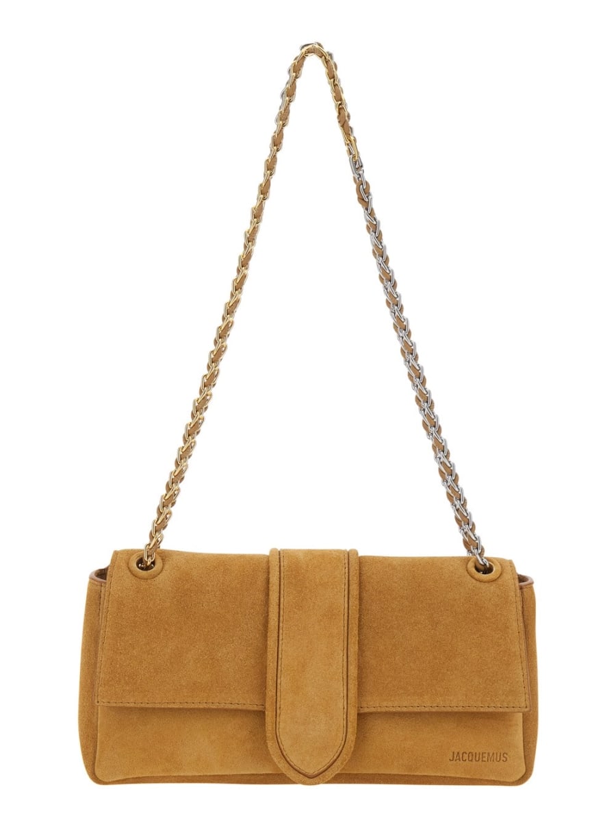 Jacquemus Borsa a Spalla 'Le Bambino Chaine' con Tracolla con Catena e Effetto Pelle di Coccodrillo Goffrata in Pelle Marrone Donna