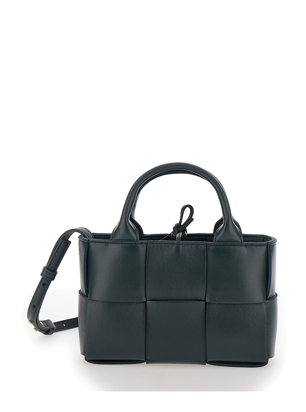 Bottega Veneta Borsa a Mano 'Candy Arco' con Motivo Intreccio in Pelle Verde Scuro Donna