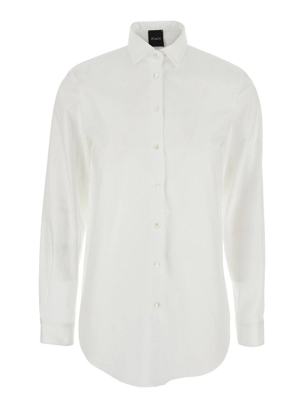 Leplain Camicia con Colletto Classico e Orlo Curvo in Cotone Bianca Donna