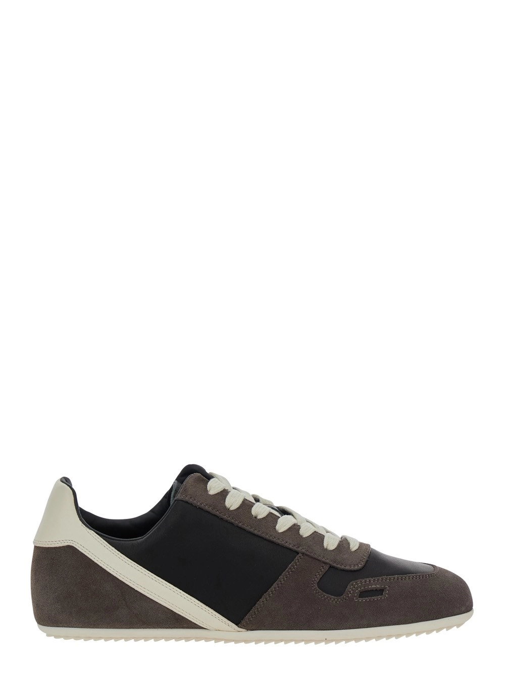 Rick Owens Sneakers Low Top con Inserti in Suede in Pelle Nere Donna