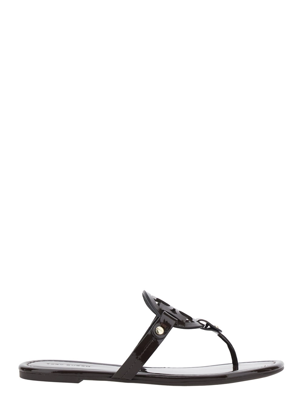 Tory Burch Sandali Infradito 'Miller' con Logo Tono su Tono in Pelle Neri Donna