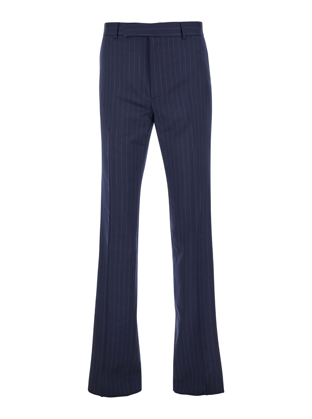 Givenchy Pantalone Svasatoa Vita Alta in Lana Blu Uomo