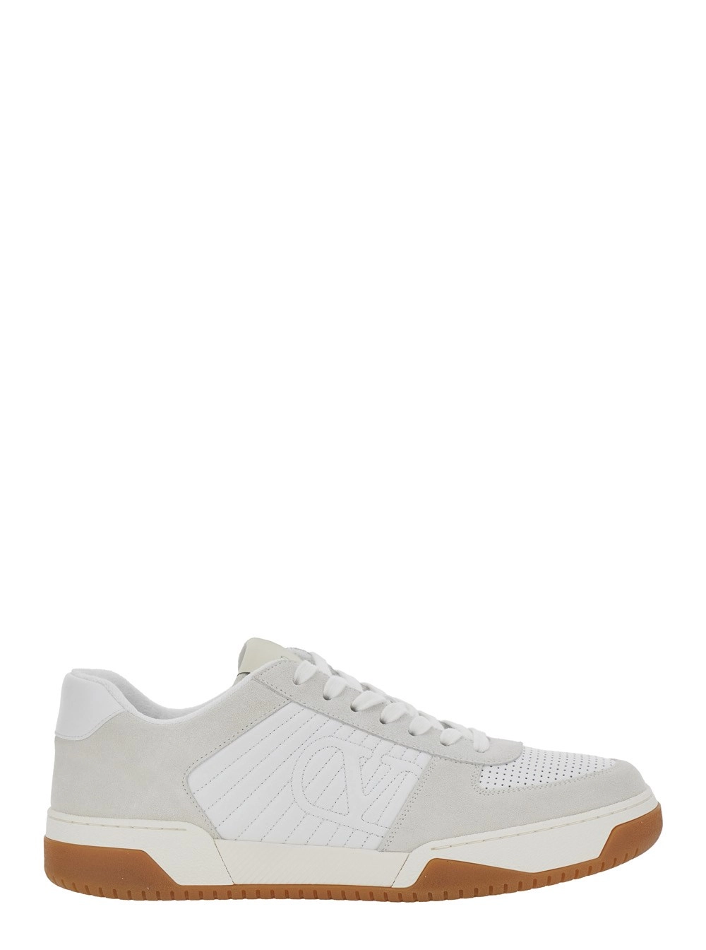 Valentino Garavani Sneaker 'Sparry' con VLogo laterale in pelle e tessuto bianche uomo