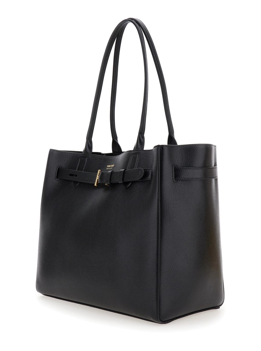 Tom Ford grain leather medium tote, view 2