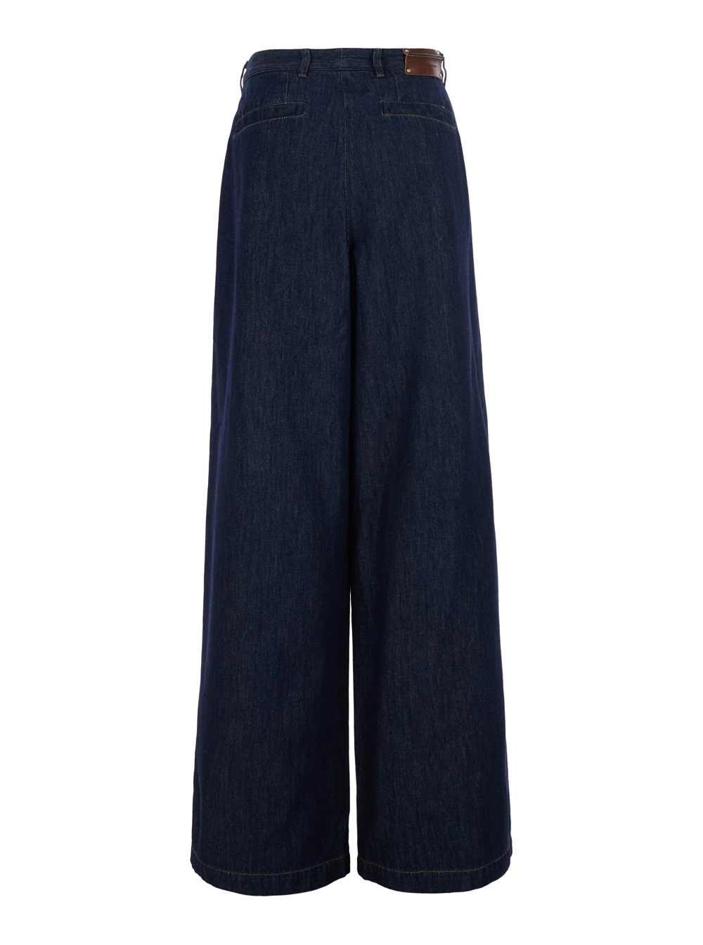 Dries Van Noten Jeans 'Penn' con patch logo sul retro e gamba ampia in denim blu donna, view 2