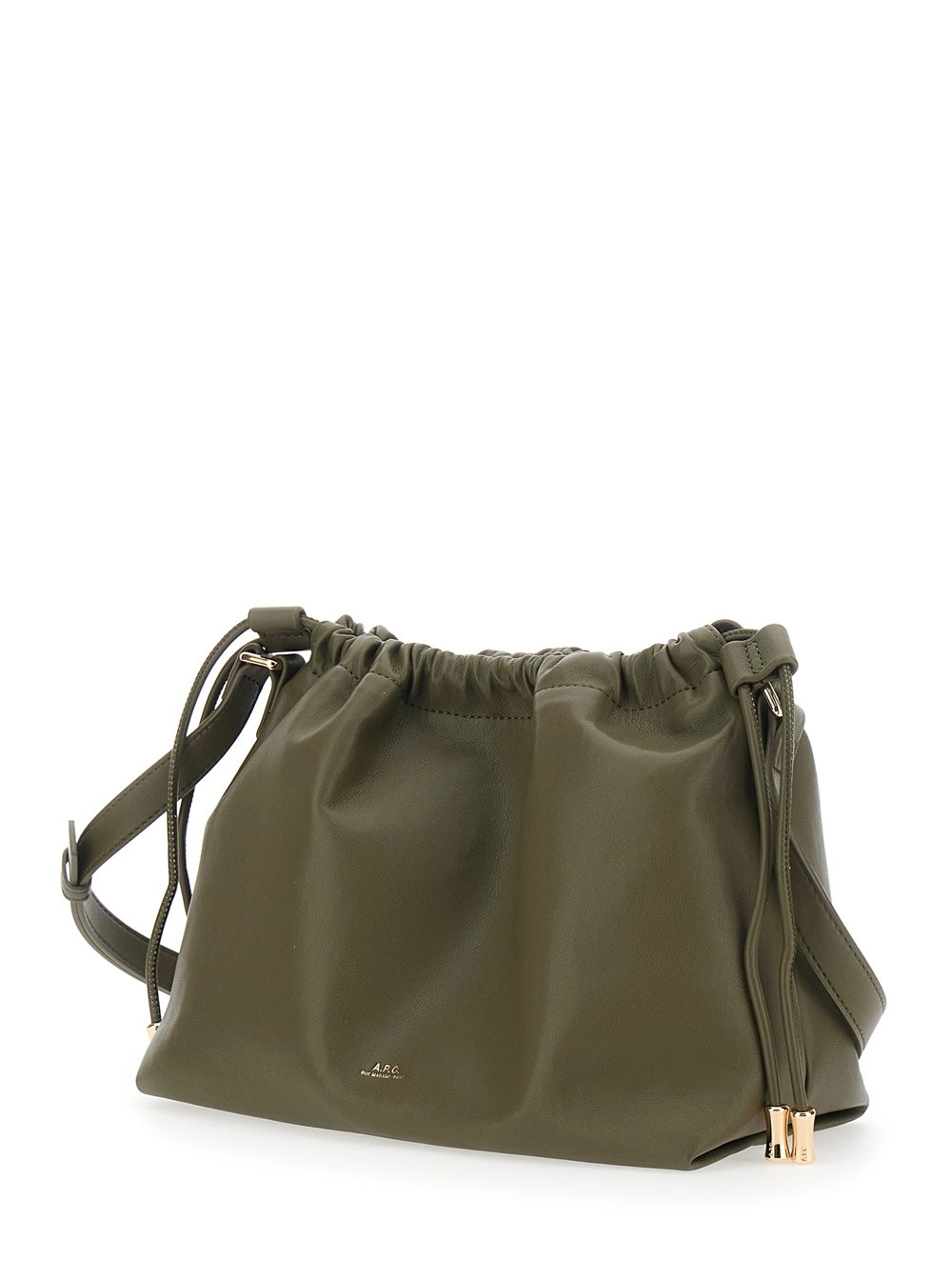 A.P.C. Borsa a Tracolla 'Sac Ninon' con Logo Lettering sul Fronte e Chiusura a Coulisse in Ecopelle Verde Donna, view 2