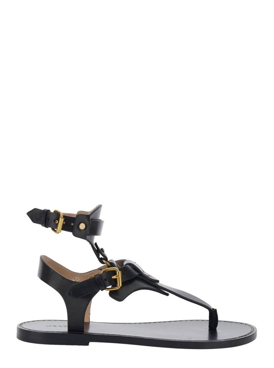 Isabel Marant Sandali 'Eveena' con Chiusura con Fibbia Regolabile in Pelle Neri Donna