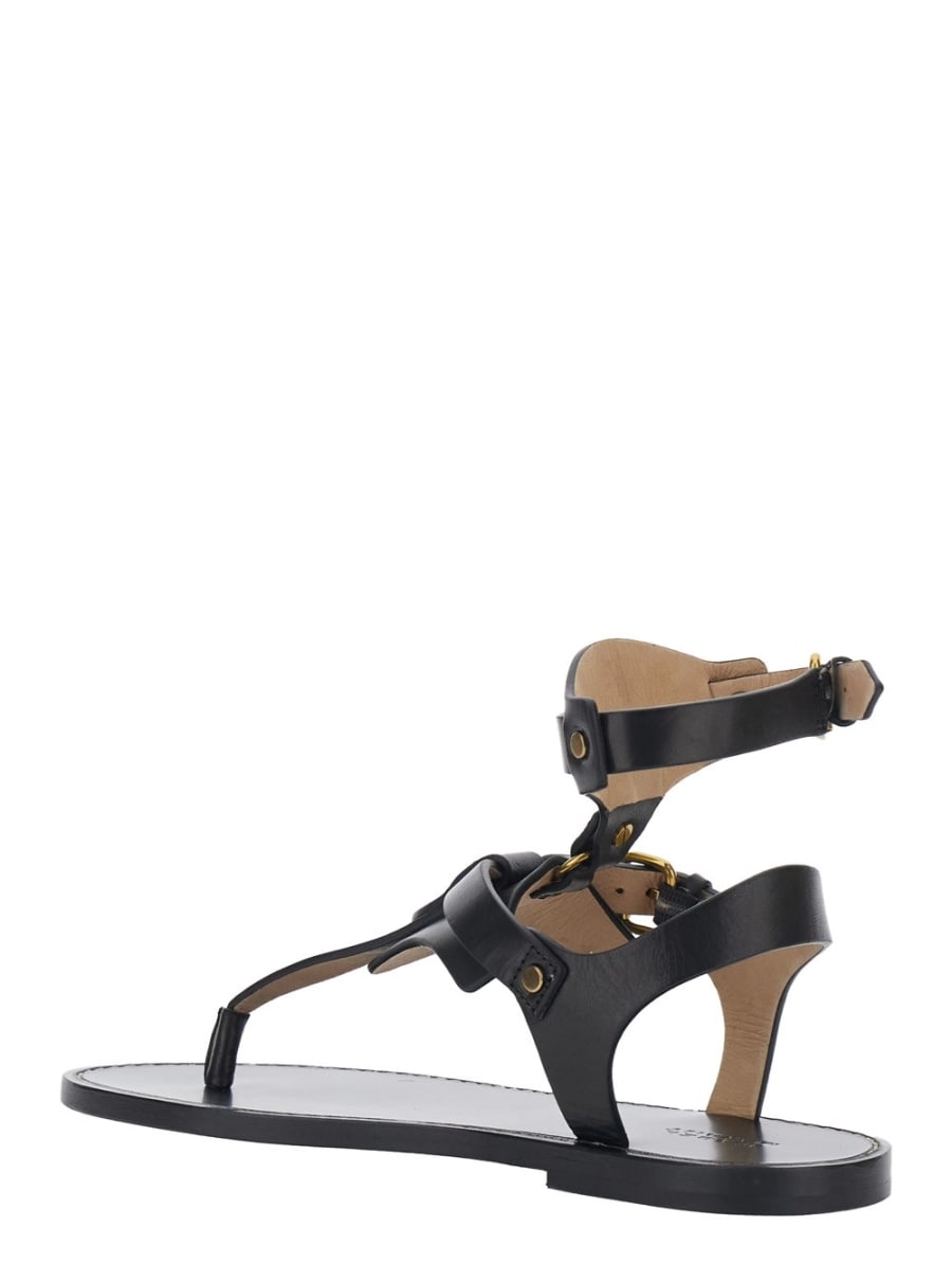 Isabel Marant Sandali 'Eveena' con Chiusura con Fibbia Regolabile in Pelle Neri Donna, view 3