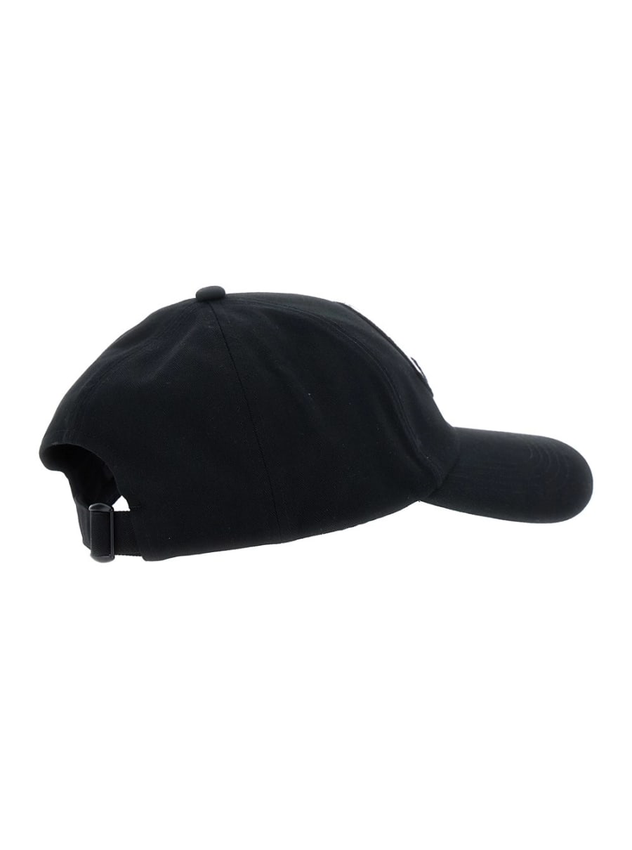 Moncler Cappello da Baseball con Ricamo Logo sul Fronte in Cotone Nero Donna, view 2