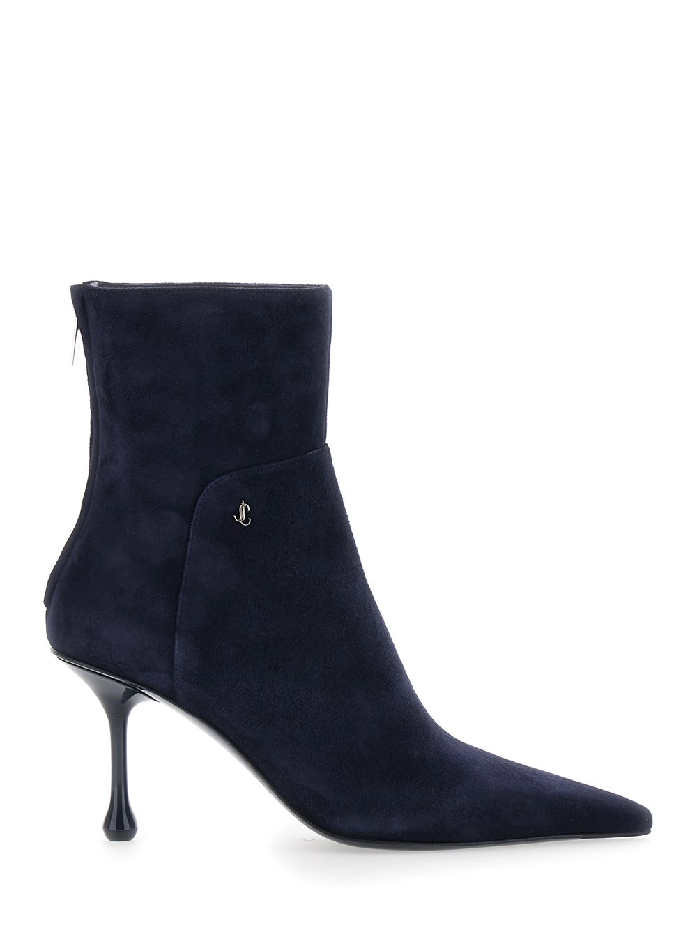 Jimmy Choo Stivaletti 'Cycas' con Tacco a Spillo e Chiusura con Zip sul Lato in Pelle Scamosciata Blu Donna