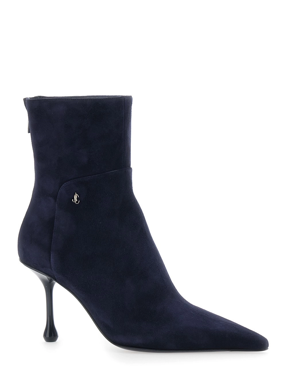 Jimmy Choo Stivaletti 'Cycas' con Tacco a Spillo e Chiusura con Zip sul Lato in Pelle Scamosciata Blu Donna, view 2