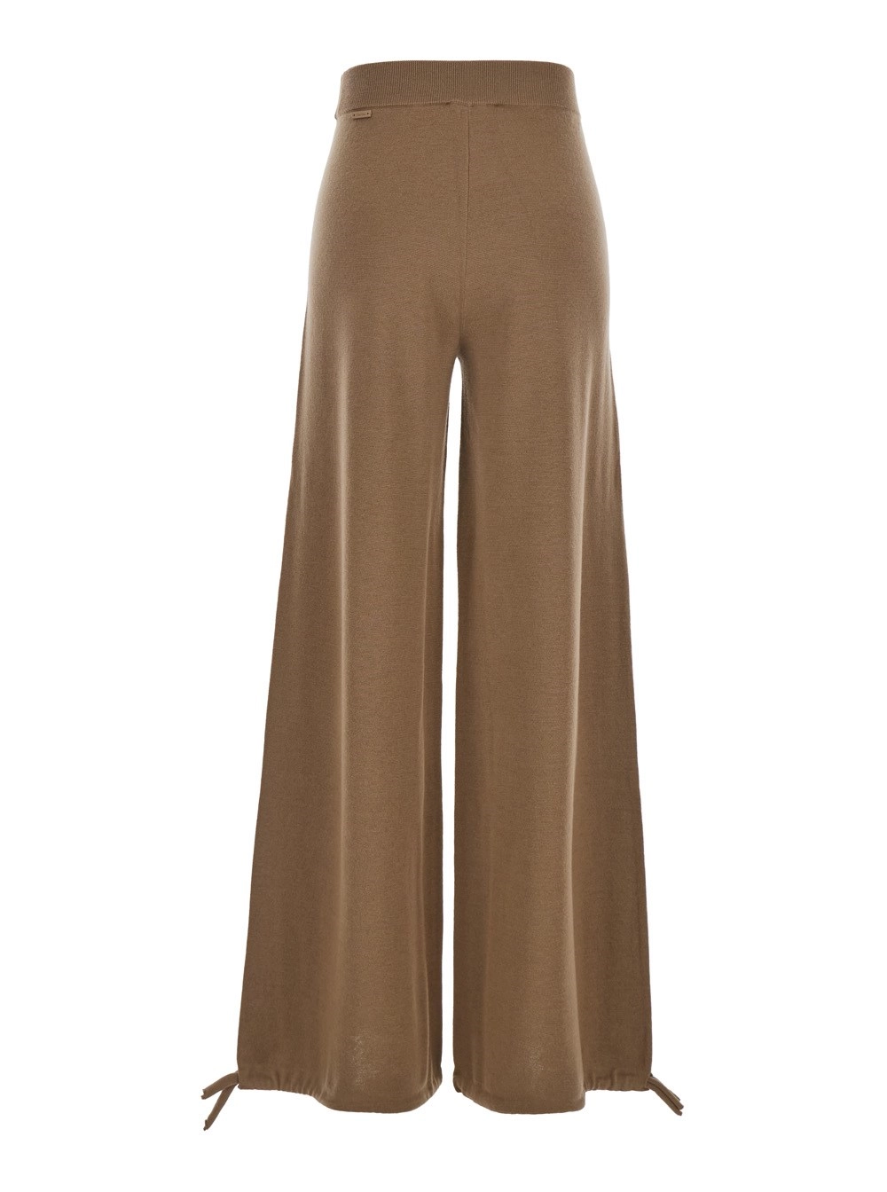 Max Mara Pantalone 'Nigeria' con Vita Elasticizzata e Gamba Ampia in Lana Marrone Donna, view 2