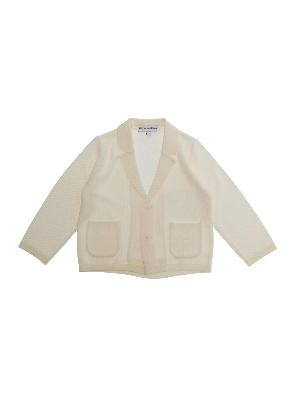 Emporio armani kids Giacca con revers classici e due tasche applicate sul fronte in misto viscosa beige baby